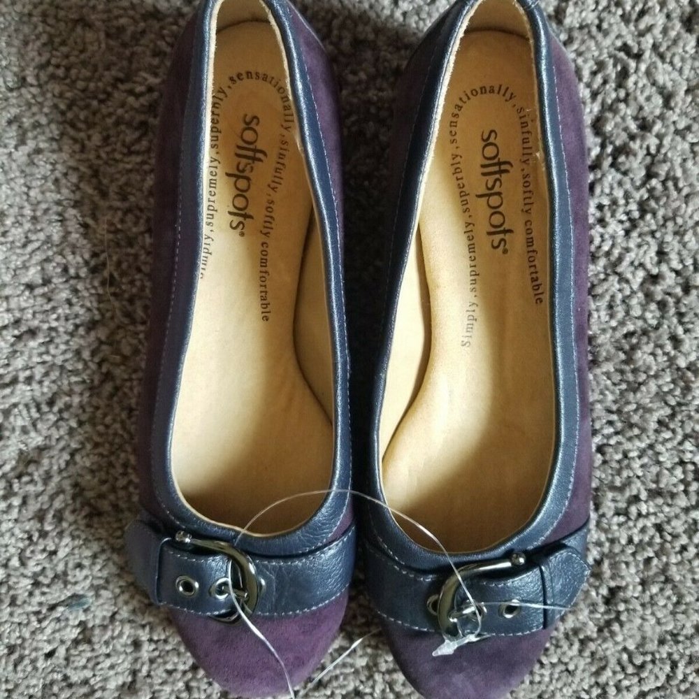 Women's Softspot Purple Suede 7WW Flats Shoes